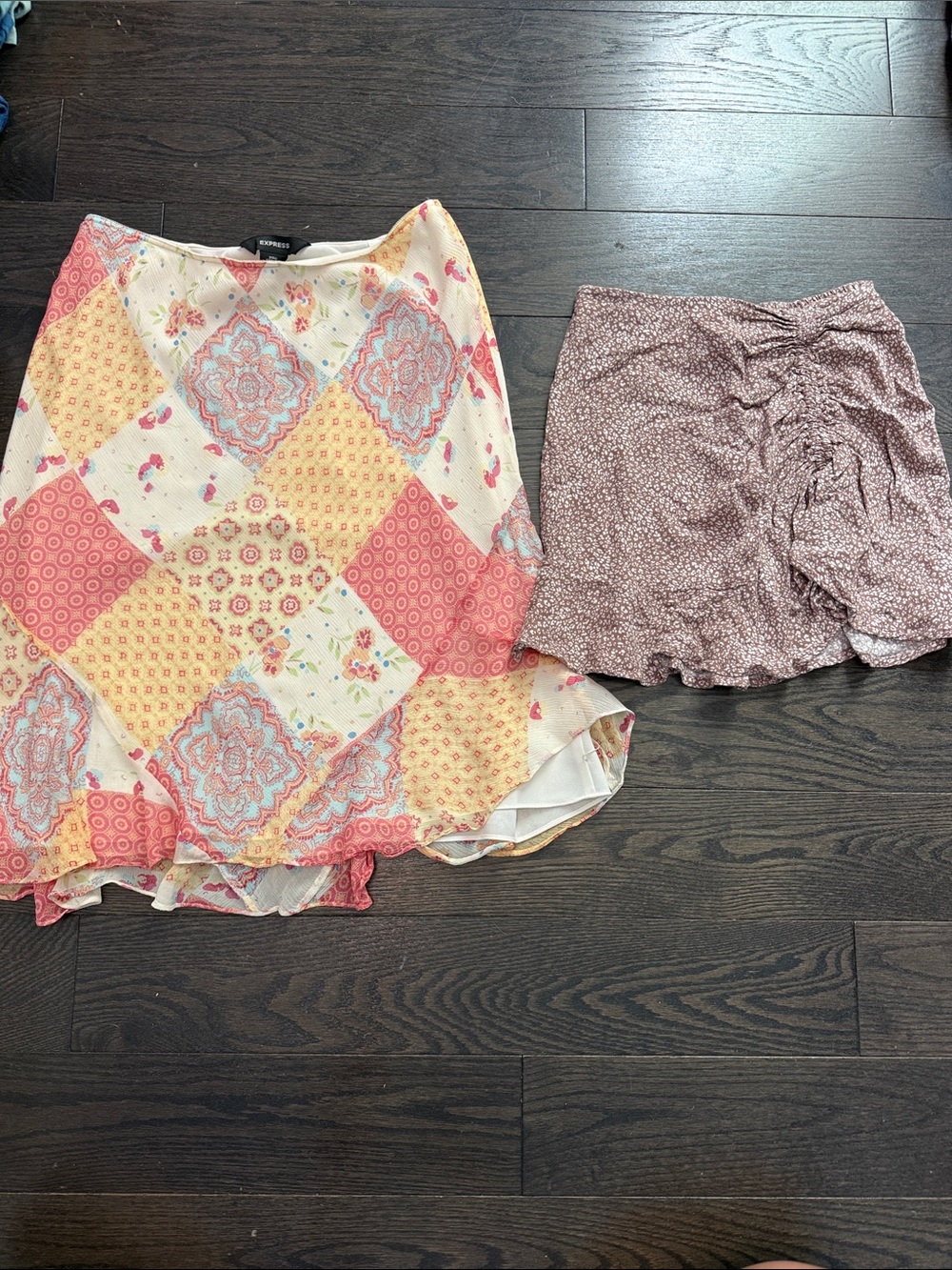 Express Floral Patchwork A-Line Skirt and Mauve Summer Skirt